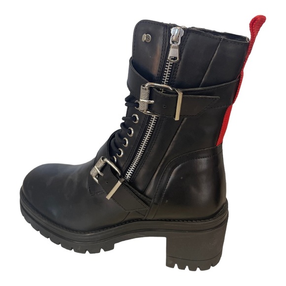 CHARLES DAVID Black Leather Clout Combat Boots - Size 9.5 M NEW - Picture 9 of 16